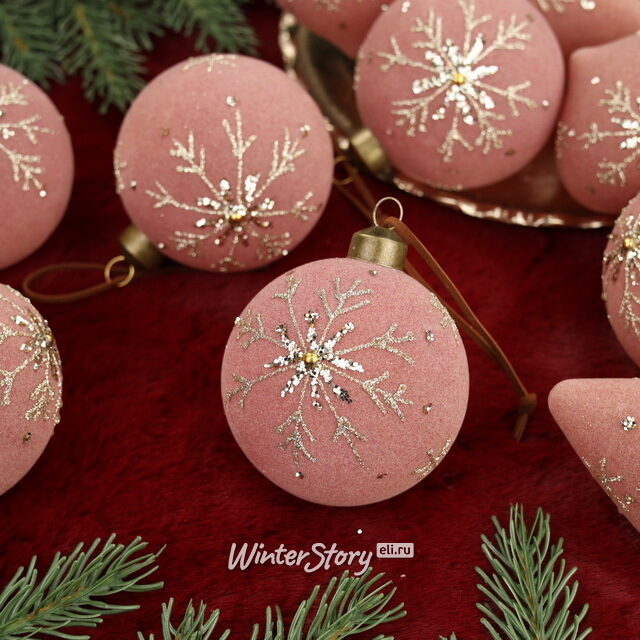 Елочные шары Fiocchi Velluto 8-12 см, 12 шт, стекло Winter Deco
