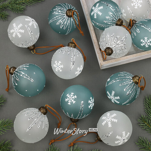 Набор стеклянных шаров Зимний Роттердам 8 см, 12 шт Winter Deco