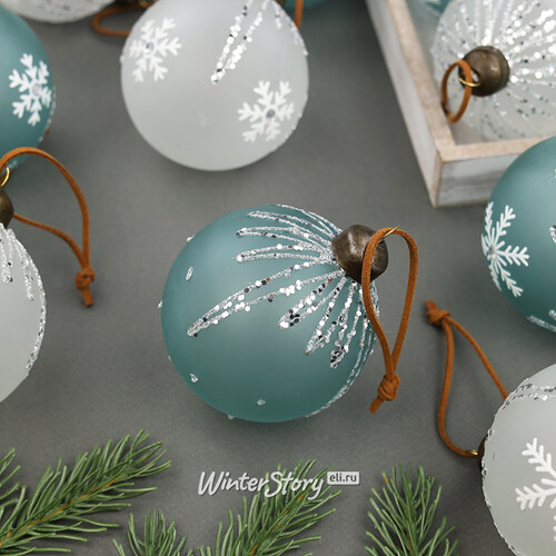 Набор стеклянных шаров Зимний Роттердам 8 см, 12 шт Winter Deco