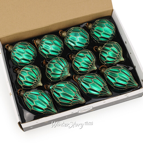 Набор стеклянных шаров Felicita Verde 8-11 см, 12 шт Winter Deco