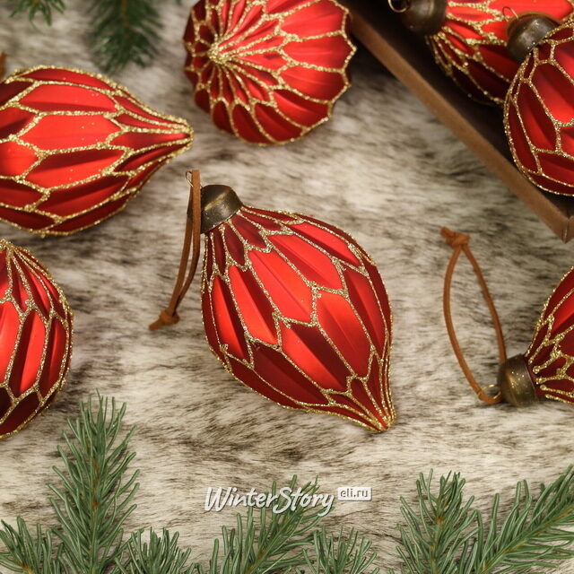 Елочные шары Felicita Rossa 8-11 см, 11 шт, стекло, уцененные Winter Deco