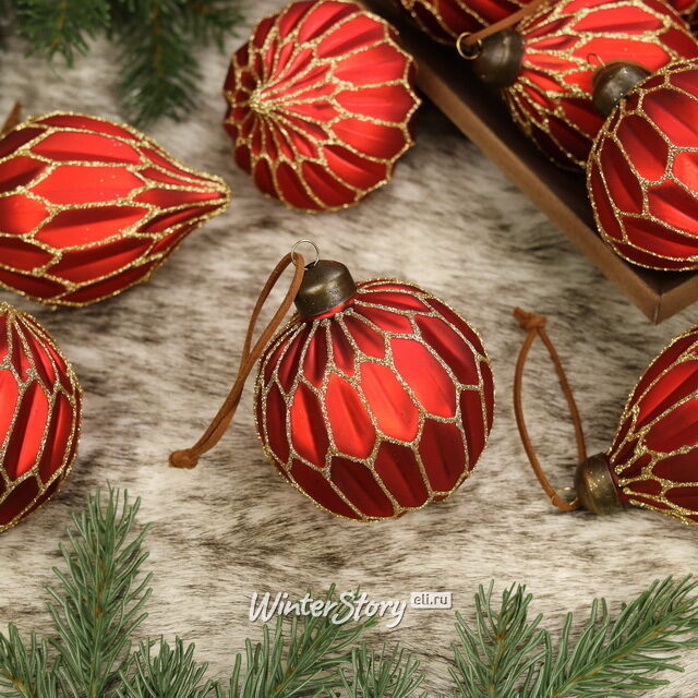 Елочные шары Felicita Rossa 8-11 см, 11 шт, стекло, уцененные Winter Deco