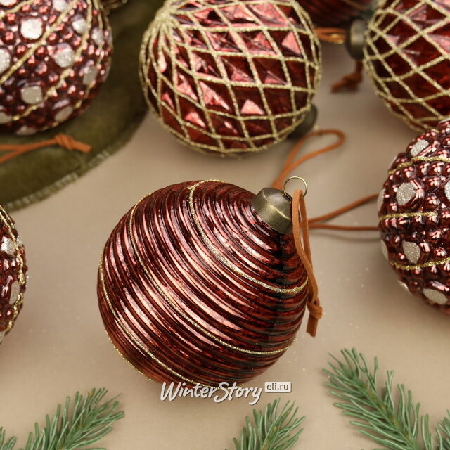 Елочные шары Монморанси 10 см, 12 шт, стекло Winter Deco