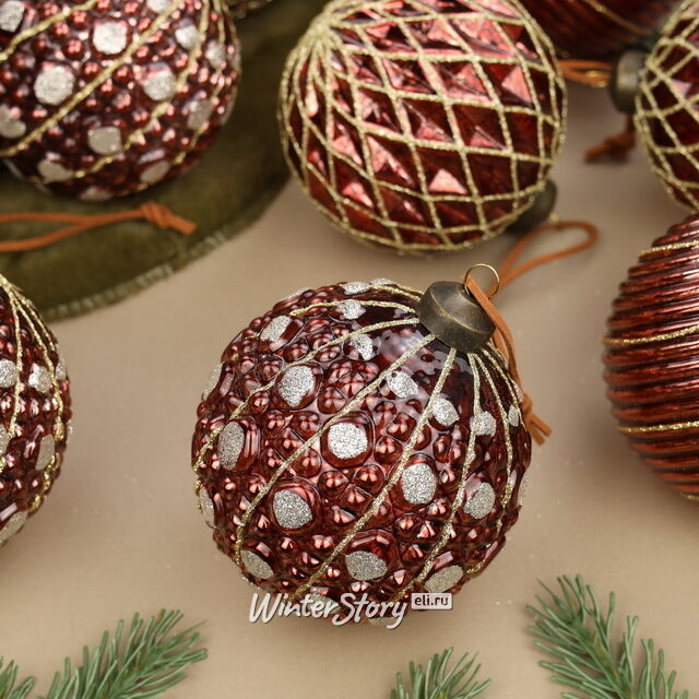 Елочные шары Монморанси 10 см, 12 шт, стекло Winter Deco