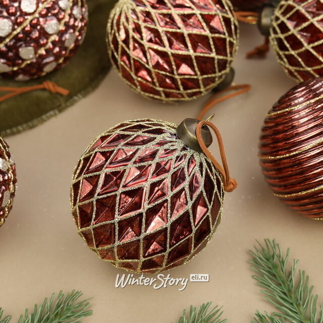 Елочные шары Монморанси 10 см, 12 шт, стекло Winter Deco