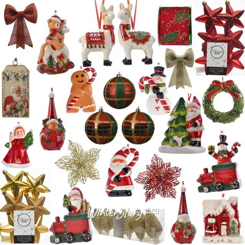 Набор елочных украшений Merry Christmas, 55 игрушек Снегурочка