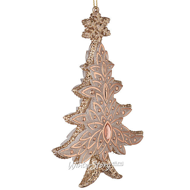Елочная игрушка В Лесу Родилась Елочка 16 см розовое золото, подвеска Forest Market