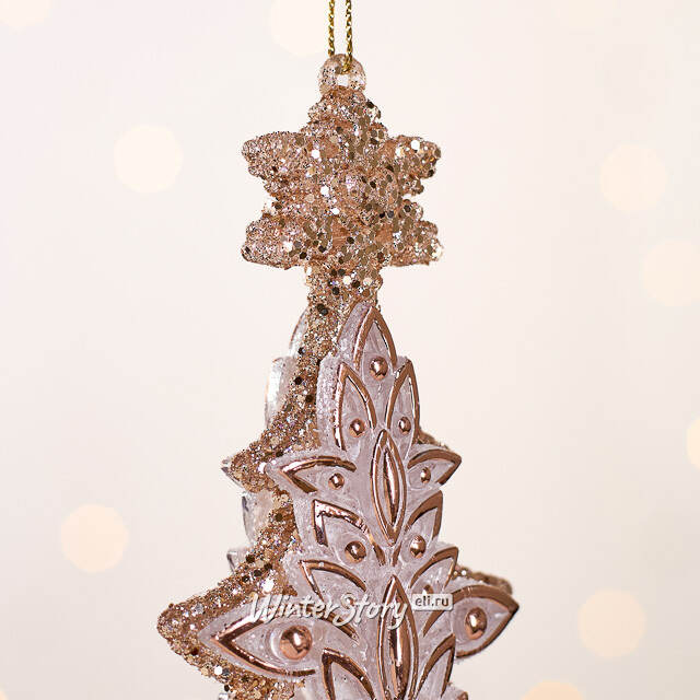 Елочная игрушка В Лесу Родилась Елочка 16 см розовое золото, подвеска Forest Market
