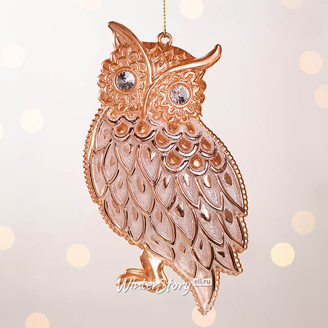 Елочная игрушка Мудрая Сова 13 см медная, подвеска Forest Market