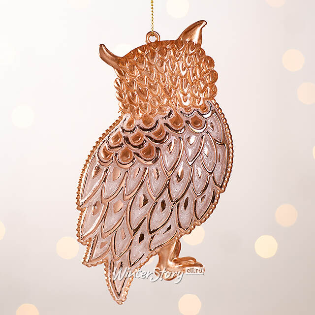 Елочная игрушка Мудрая Сова 13 см медная, подвеска Forest Market