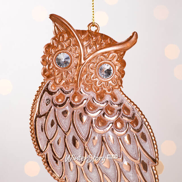 Елочная игрушка Мудрая Сова 13 см медная, подвеска Forest Market
