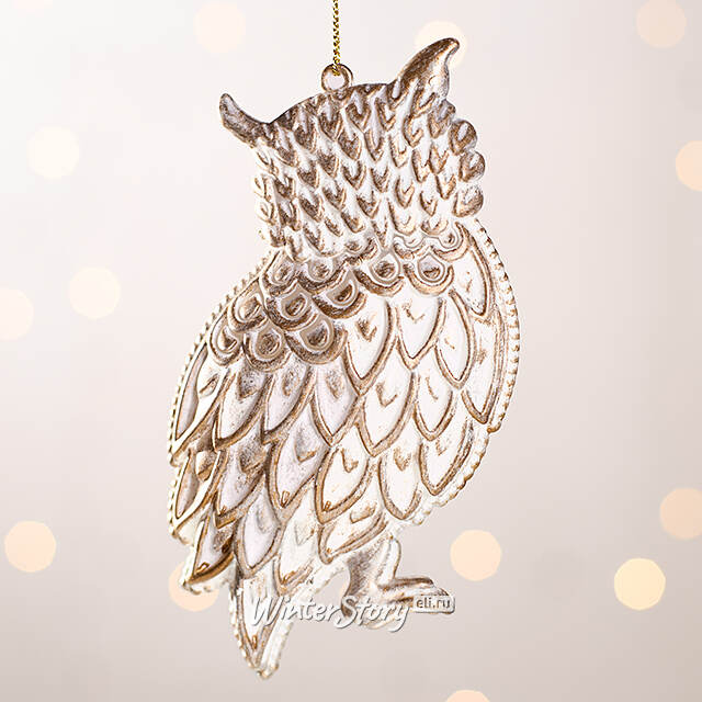 Елочная игрушка Мудрая Сова 13 см белая, подвеска Forest Market