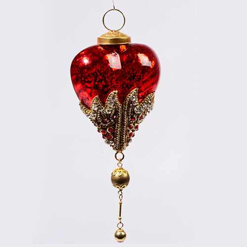 Елочная игрушка "Бесценный Дар", 17 см, красный, стекло, подвеска Kaemingk