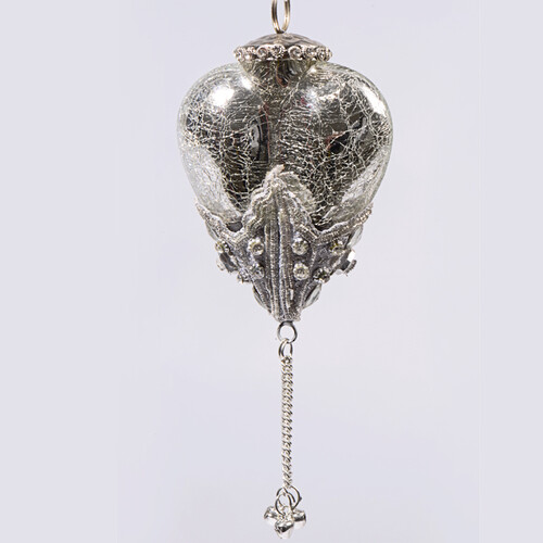 Елочная игрушка "Бесценный Дар", 17 см, серебро, стекло, подвеска Kaemingk