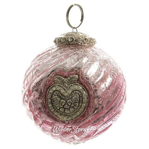 Винтажный шар Райский подарок 8.5 см, глянцево-розовый, стекло Kaemingk