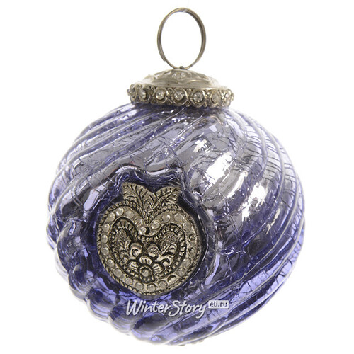 Винтажный шар Райский подарок 8.5 см, глянцево-лиловый, стекло Kaemingk