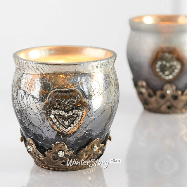 Подсвечник Очарование ночи 8 см, графит глянец Kaemingk