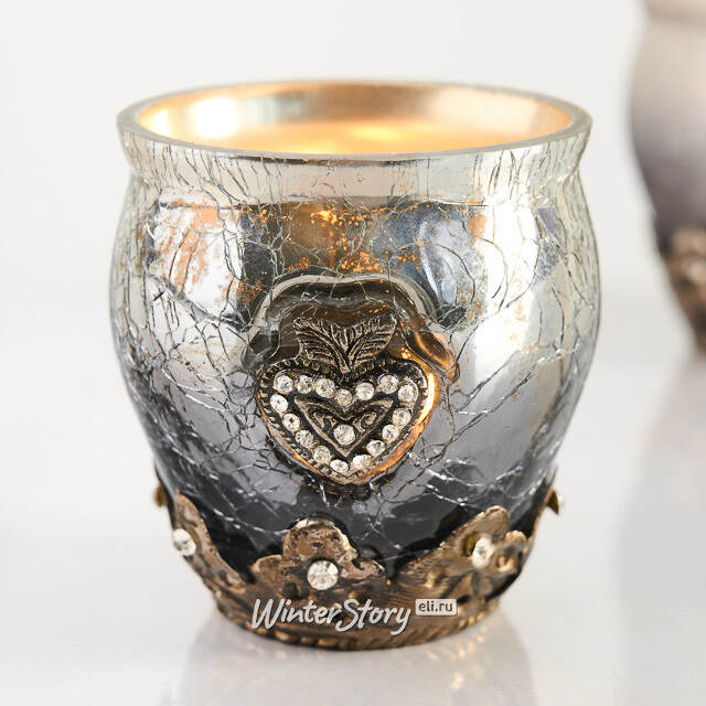 Подсвечник Очарование ночи 8 см, графит глянец Kaemingk