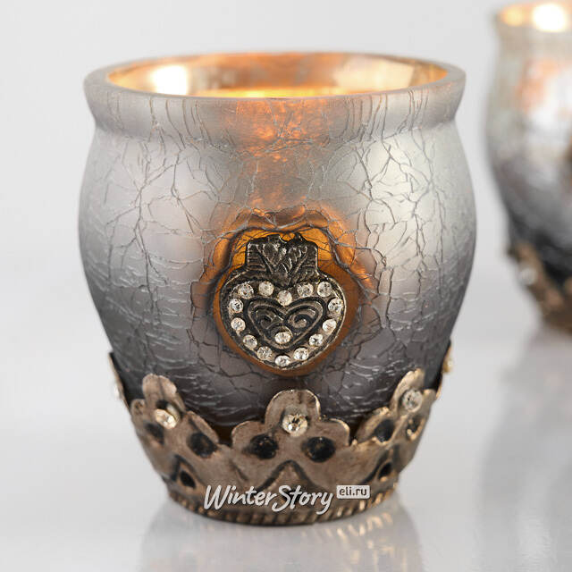 Подсвечник Очарование ночи, 7*7.5 см, графит матовый Kaemingk