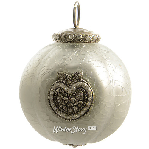 Винтажный шар Райский подарок 8.5 см, белый матовый, стекло Kaemingk