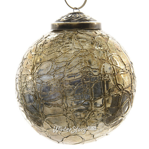 Винтажный шар Античное Золото 10 см, стекло Kaemingk