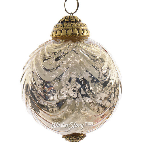 Винтажный шар Индийские Напевы 10 см золотой, стекло Kaemingk