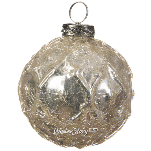 Винтажный шар Риволи 7.5 см перламутровый, стекло Kaemingk