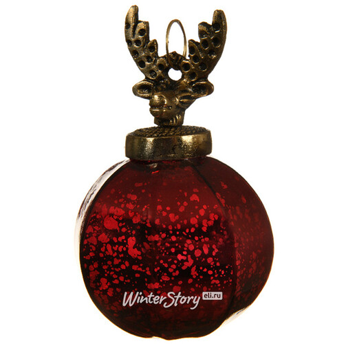 Винтажный елочный шар Дирбрунн 12*7.5 см бордовый, стекло Kaemingk