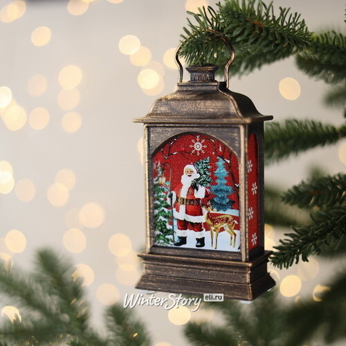 Новогодний фонарик Сказочный Санта 12 см, на батарейках Serpantin