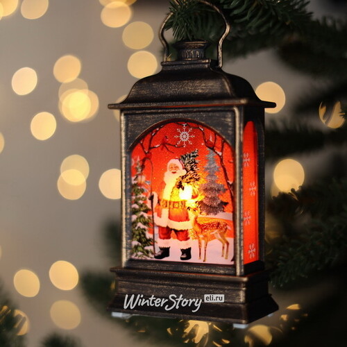 Новогодний фонарик Сказочный Санта 12 см, на батарейках Serpantin