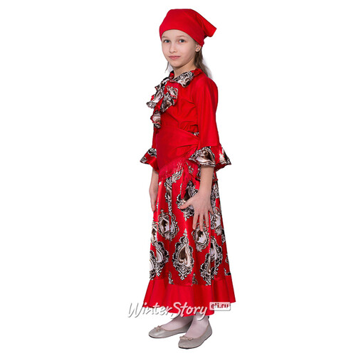 Карнавальный костюм Цыганка, рост 122-134 см, красный Бока С
