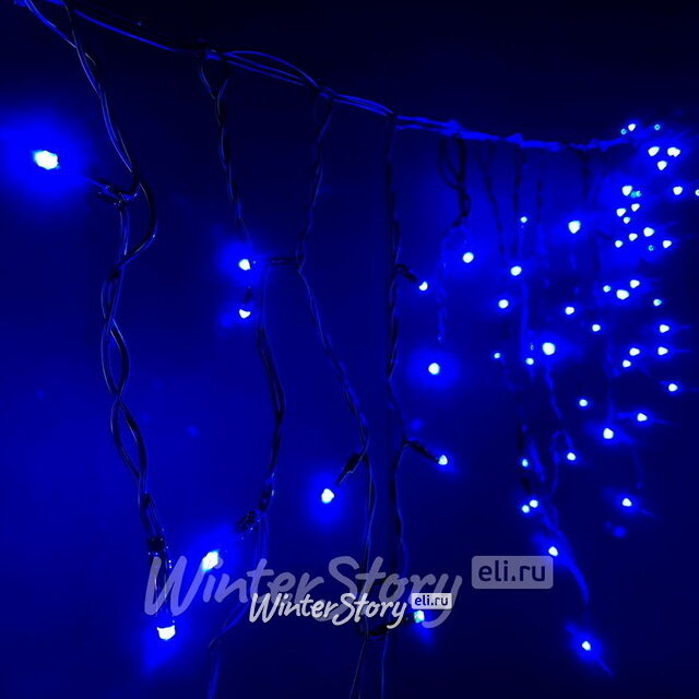 Светодиодная бахрома 3*0.5 м, 112 синих LED ламп, черный КАУЧУК+ПВХ, соединяемая, IP54 Rich Led