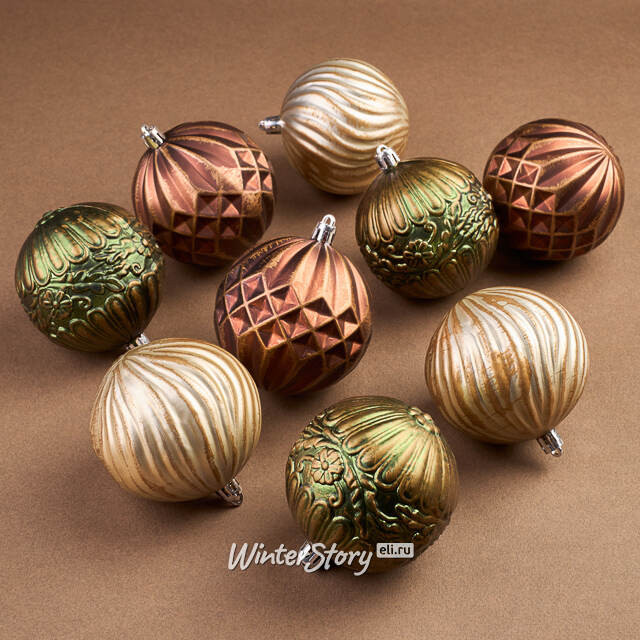 Набор пластиковых шаров Villa de Arles 8 см, 9 шт Winter Deco