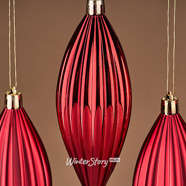 Набор елочных игрушек Сосульки Canaletto - Красный 13 см, 4 шт, пластик Winter Deco