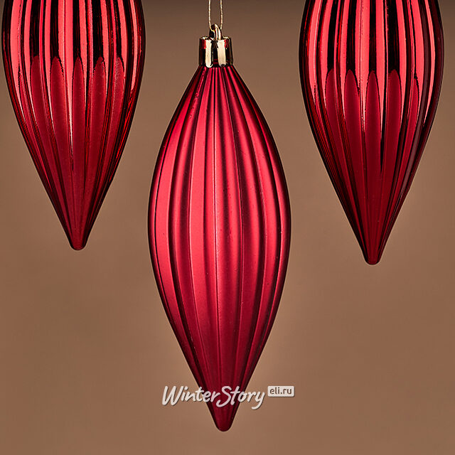 Набор елочных игрушек Сосульки Canaletto - Красный 13 см, 4 шт, пластик Winter Deco