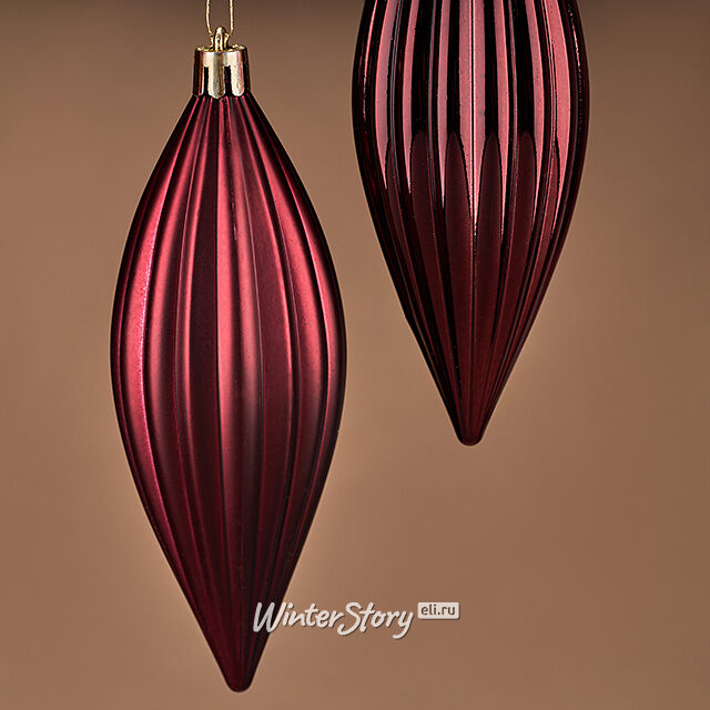 Набор елочных игрушек Сосульки Canaletto - Бордовый 13 см, 4 шт, пластик Winter Deco