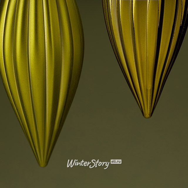 Набор елочных игрушек Сосульки Canaletto - Оливковый 13 см, 4 шт, пластик Winter Deco