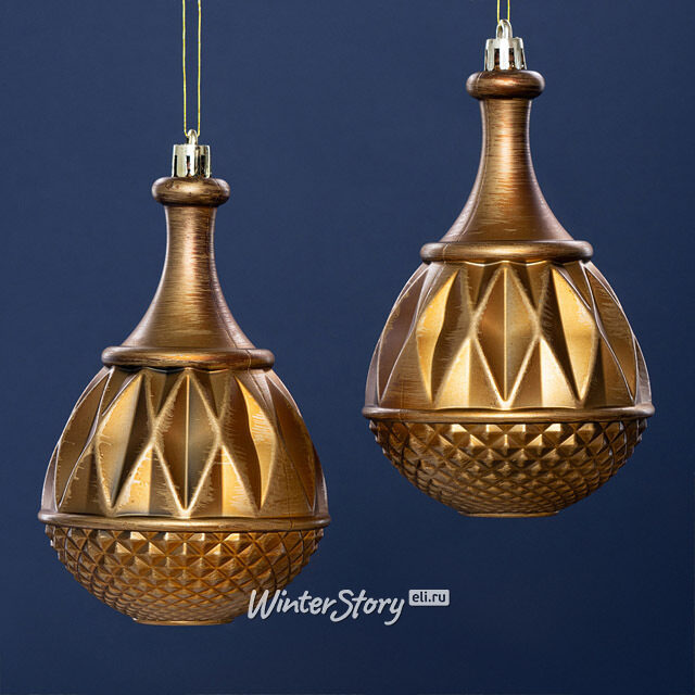 Елочная игрушка Fattura - Antique Cooper 8 см, 2 шт, пластик Winter Deco