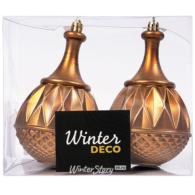 Елочная игрушка Fattura - Antique Cooper 8 см, 2 шт, пластик Winter Deco