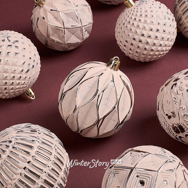 Набор пластиковых шаров Palazzo: Винтажный розовый 8 см, 9 шт Winter Deco