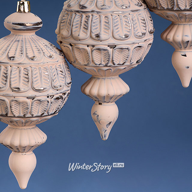 Елочная игрушка Palazzo: Винтажный розовый 16 см, 3 шт, пластик, подвеска Winter Deco