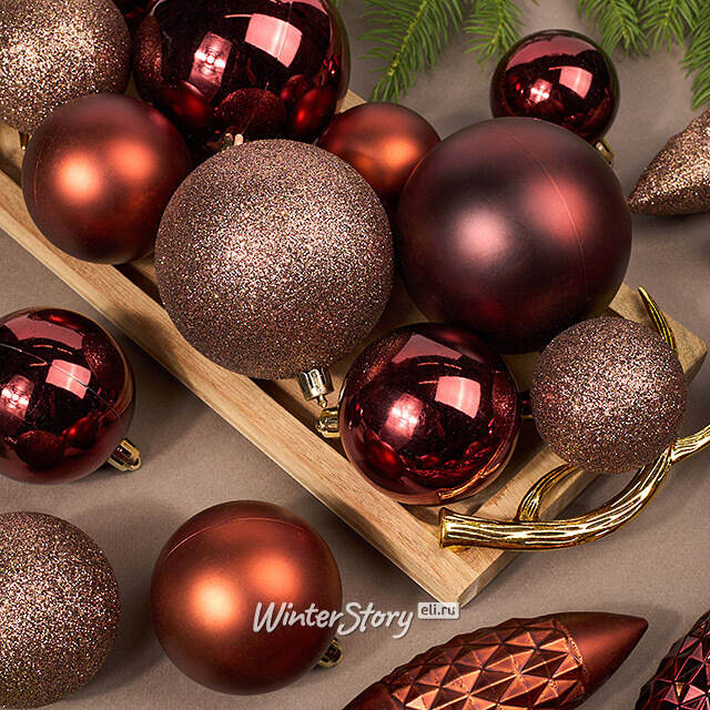 Набор пластиковых шаров Charmic - Оранжевый Закат 5-12 см, 31 шт Winter Deco