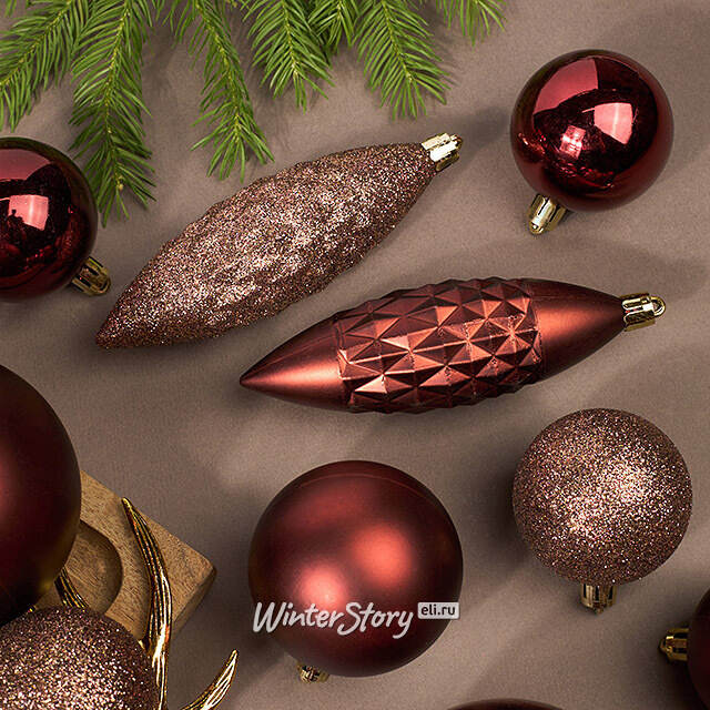 Набор пластиковых шаров Charmic - Оранжевый Закат 5-12 см, 31 шт Winter Deco