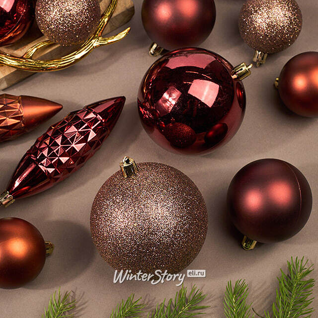 Набор пластиковых шаров Charmic - Оранжевый Закат 5-12 см, 31 шт Winter Deco