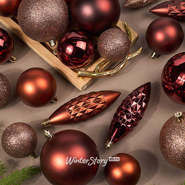 Набор пластиковых шаров Charmic - Оранжевый Закат 5-12 см, 31 шт Winter Deco