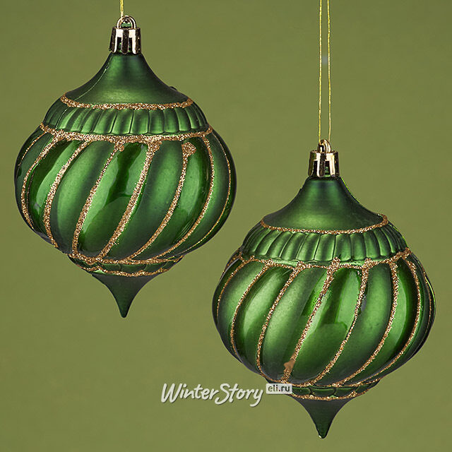 Пластиковые шары Луковки Verde Ramona 10 см, 2 шт Winter Deco