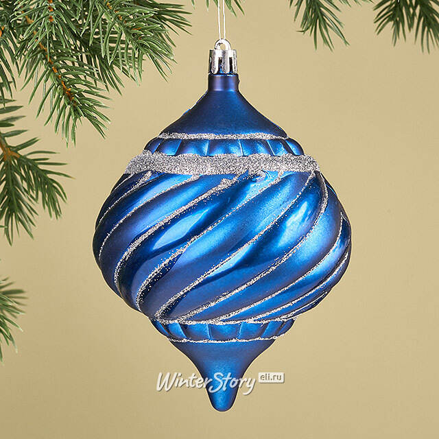 Елочная игрушка Луковка Рамона 14 см синяя, пластик Winter Deco