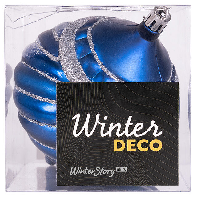 Елочная игрушка Луковка Рамона 14 см синяя, пластик Winter Deco