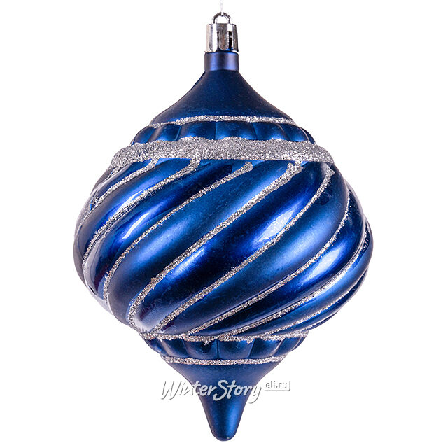 Елочная игрушка Луковка Рамона 14 см синяя, пластик Winter Deco