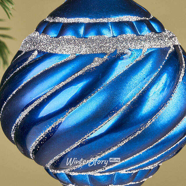 Елочная игрушка Луковка Рамона 14 см синяя, пластик Winter Deco